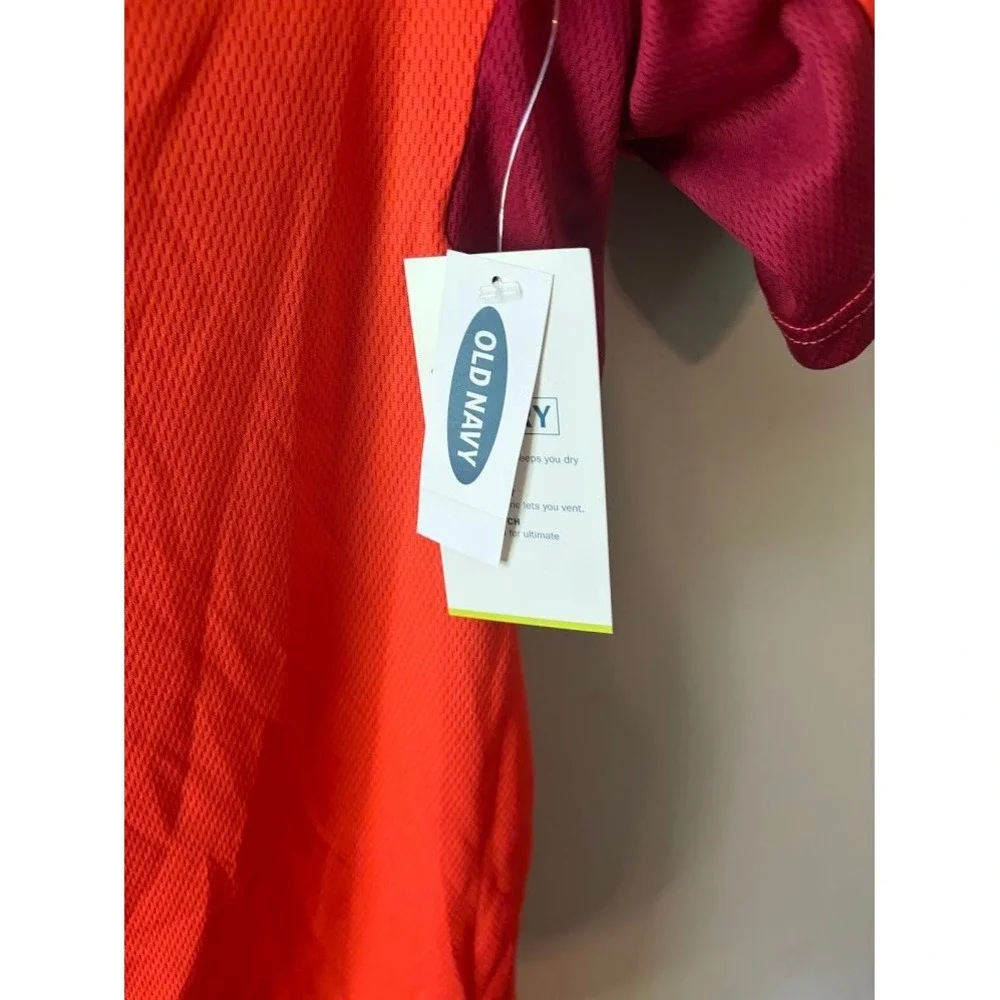 Old Navy‎ Active Go-Dry Boys XL 14-16 Orange Maroon Athletic T-Shirt NWT